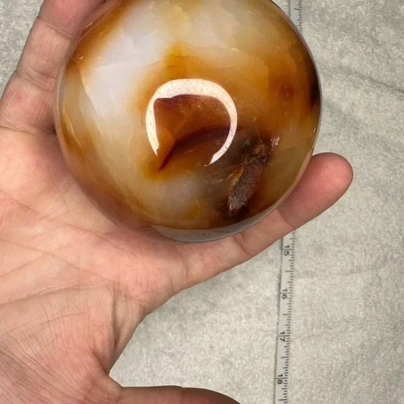 Carnelian Agate Sphere - Picture 2 of 12